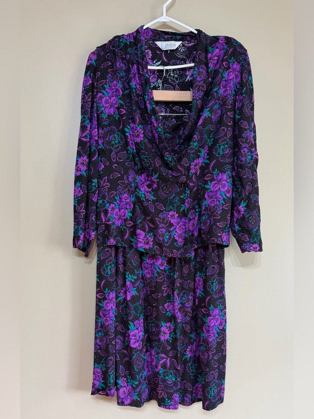 Vintage 80’s Fashion Gallery Floral Statement Skirt Set